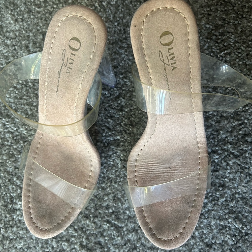 Clear sandal heels